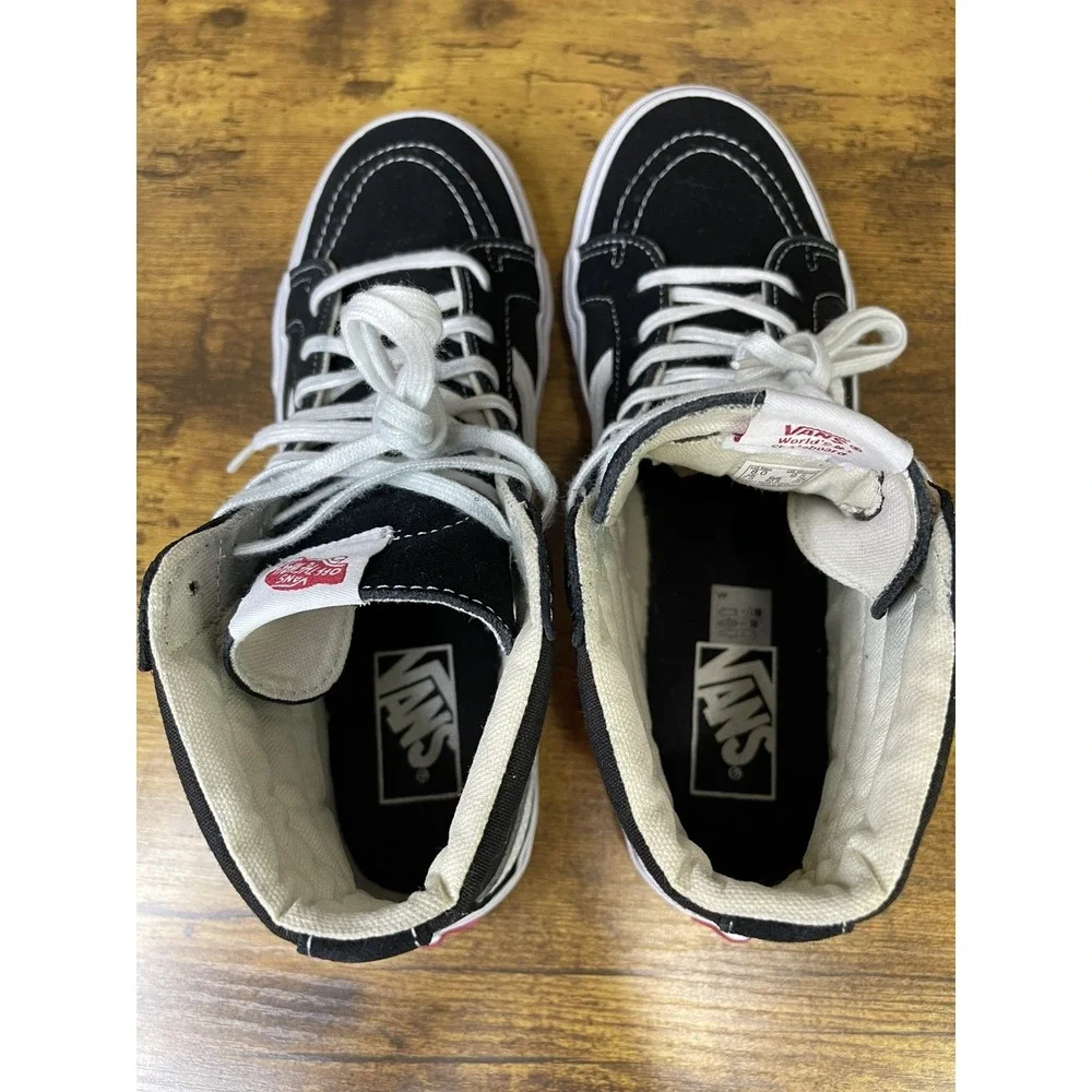 Unisex Sk8-Hi Classic Black White Canvas Skate Shoes Sneakers Size 8 Men-9.5 W - Picture 9 of 9